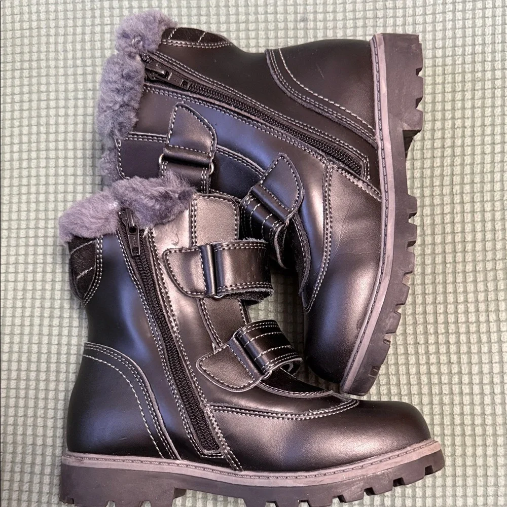 Kids Black and Gray Winter Boots